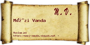 Mázi Vanda névjegykártya